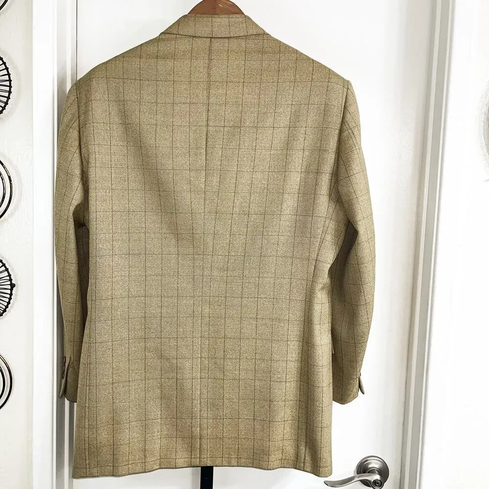 Pal Zileri Mens Italian Wool Blazer Sport Coat Office Preppy- Tan, Size 44R